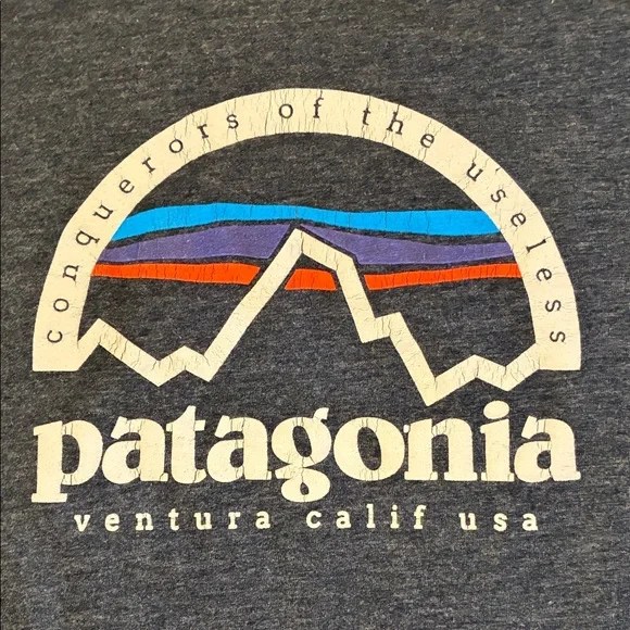Patagonia Dark Navy Logo T-Shirt with Matching Navy Trucker Hat - Picture 4 of 4